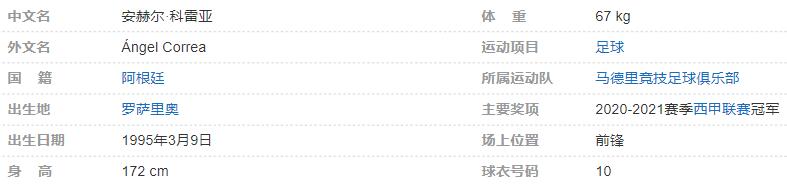 安赫尔-科雷亚个人详询资料简介